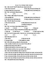 Đề ôn tập môn Công nghệ 9